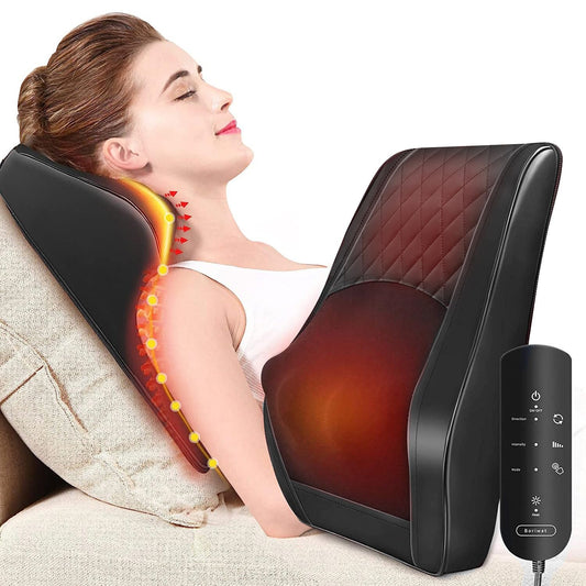Boriwat Back Massager with Heat, 3D Kneading Massage Pillow for Back, Neck, Shoulder, Leg Pain Relief Deep Tissue, Gifts for Women Men Mom Dad
