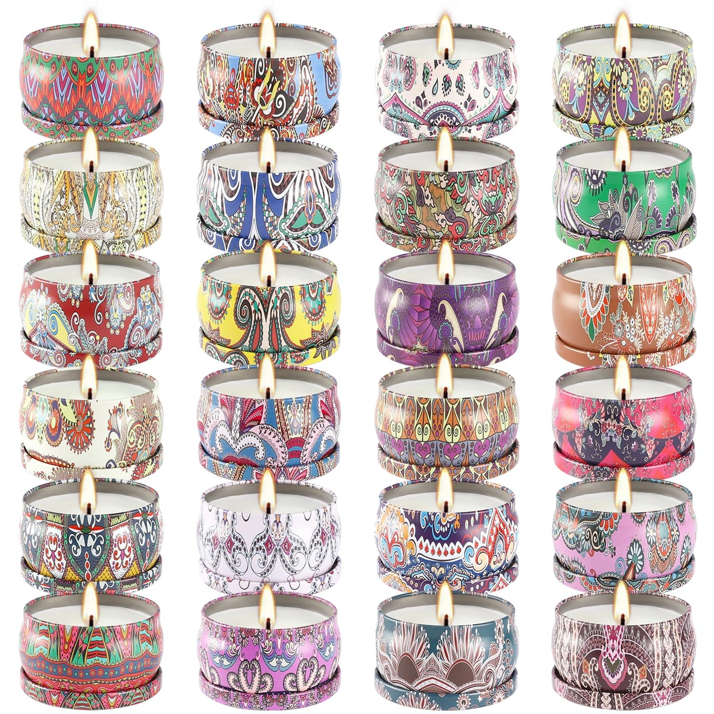 24 Scented Candles Set - Natural Soy Wax and Fragrance - 2.5 Oz Jar Candle Gifts Set for Home Decor Bath Relaxing