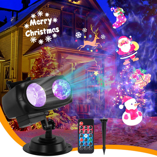 HAKUTA Halloween Christmas Projector Lights,HD Wave Ocean Effect LED Projector with 10 HD Slides (3D Ocean Wave +Patterns) and Remote Control for Christmas, Halloween, Thanksgiving