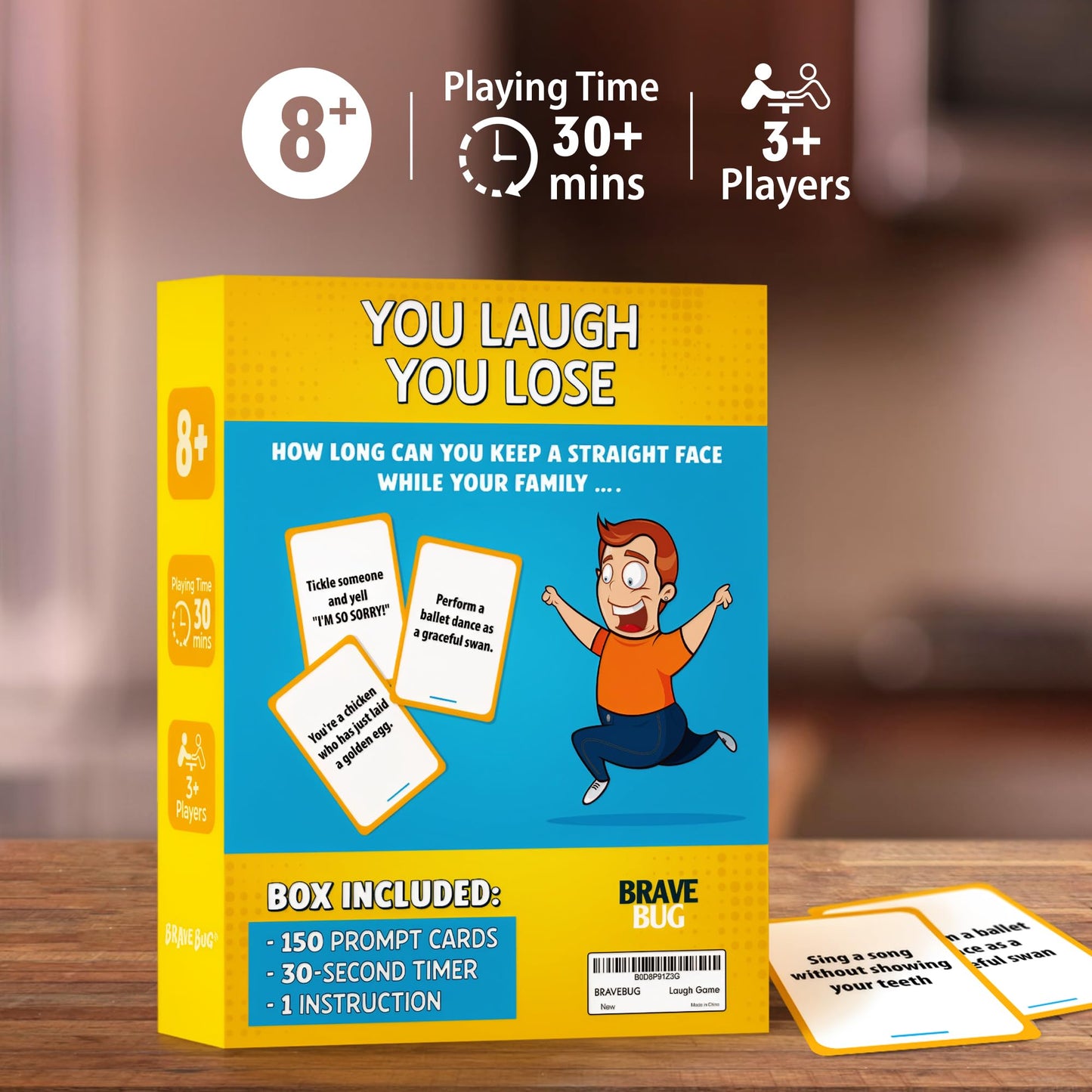 YOU LAUGH YOU LOSE - Funny Family Games for Kids and Adults - Hilarious Charades Games for Teens - Teen Girl & Boy Gifts - Party Game for Adults, Families - Family Game Nights, Sleepover Stuff