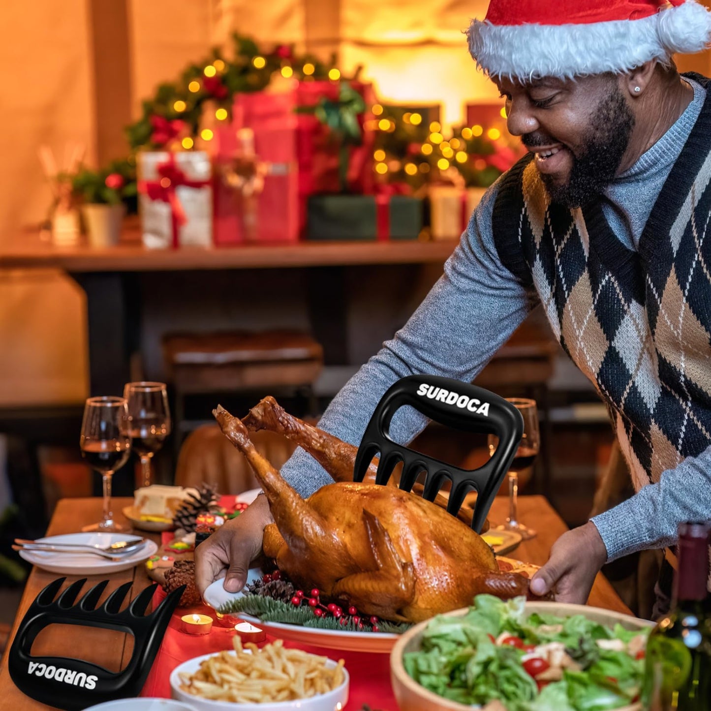 SURDOCA Stocking Stuffers Men Adults - Chicken Meat Shredder Christmas Gifts for Boyfriend, Christmas Gifts for Him, Husband Dad Stocking Stuffers, Grilling Accessories BBQ Smoker Tools Cooking Gifts