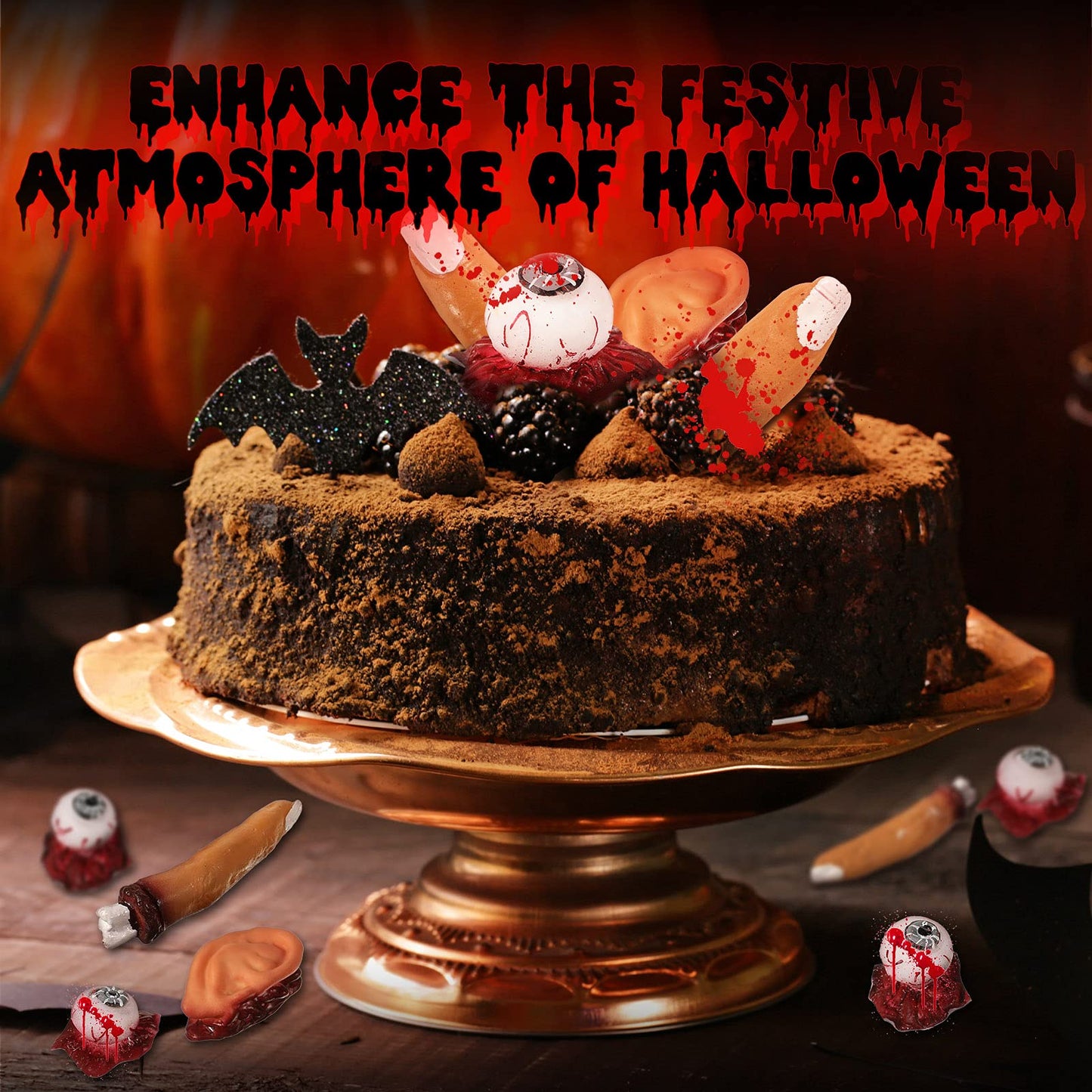 25 Pieces Halloween Bloody Fake Fingers Ears Eyeballs Broken Body Parts Creepy Severed Horror Scary Prank Toys Novelty Gag Props for Halloween Theater Party Decorations Supplies Haunted House Props