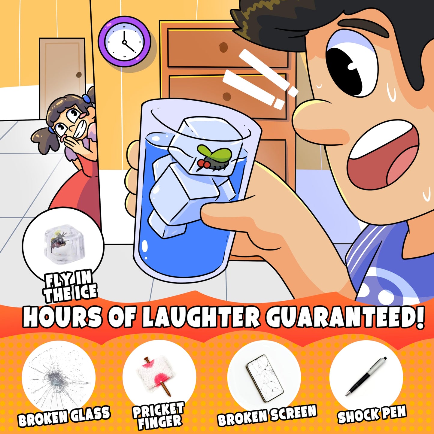 DIMROM Prank Kit for Kids - 25 Gags & Practical Joke Toys - Prank Stuff for April Fools - Ultimate Practical Jokes - Gag Gifts for Kids - Big Funny Toys Pack Set Box + Bonus Inside