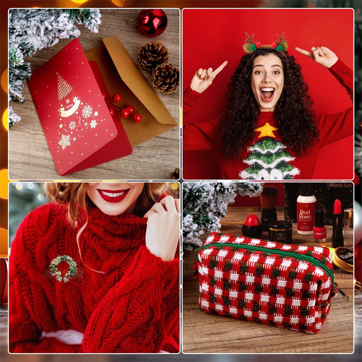 7 IN 1 Christmas Gifts Basket for Women – Unique Holiday Gift Basket for Women, Mom, Wife, Girlfriend, Sister, Teacher, Coworker,Xmas Tumbler Stocking Stuffers includes everthing