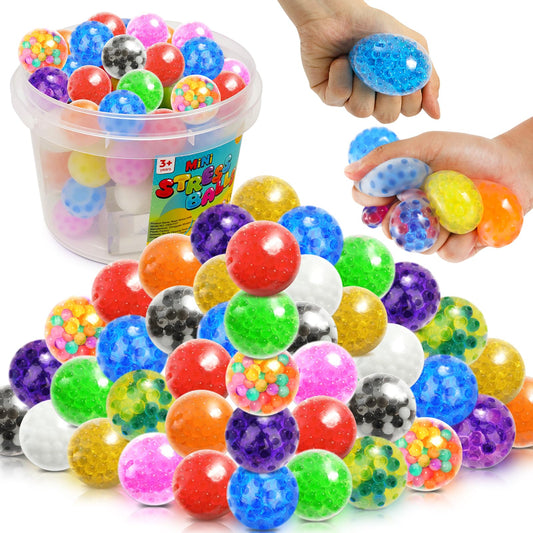 Squishy Stress Balls Fidget Toys - 72 Pack Squishy Toys Stress Ball for Anxiety, Fidget Stress Toys Bulk, Squeeze Balls for Adult with ADHD- Fidgets for Classroom Prize Box Toys, Classroom Must Haves