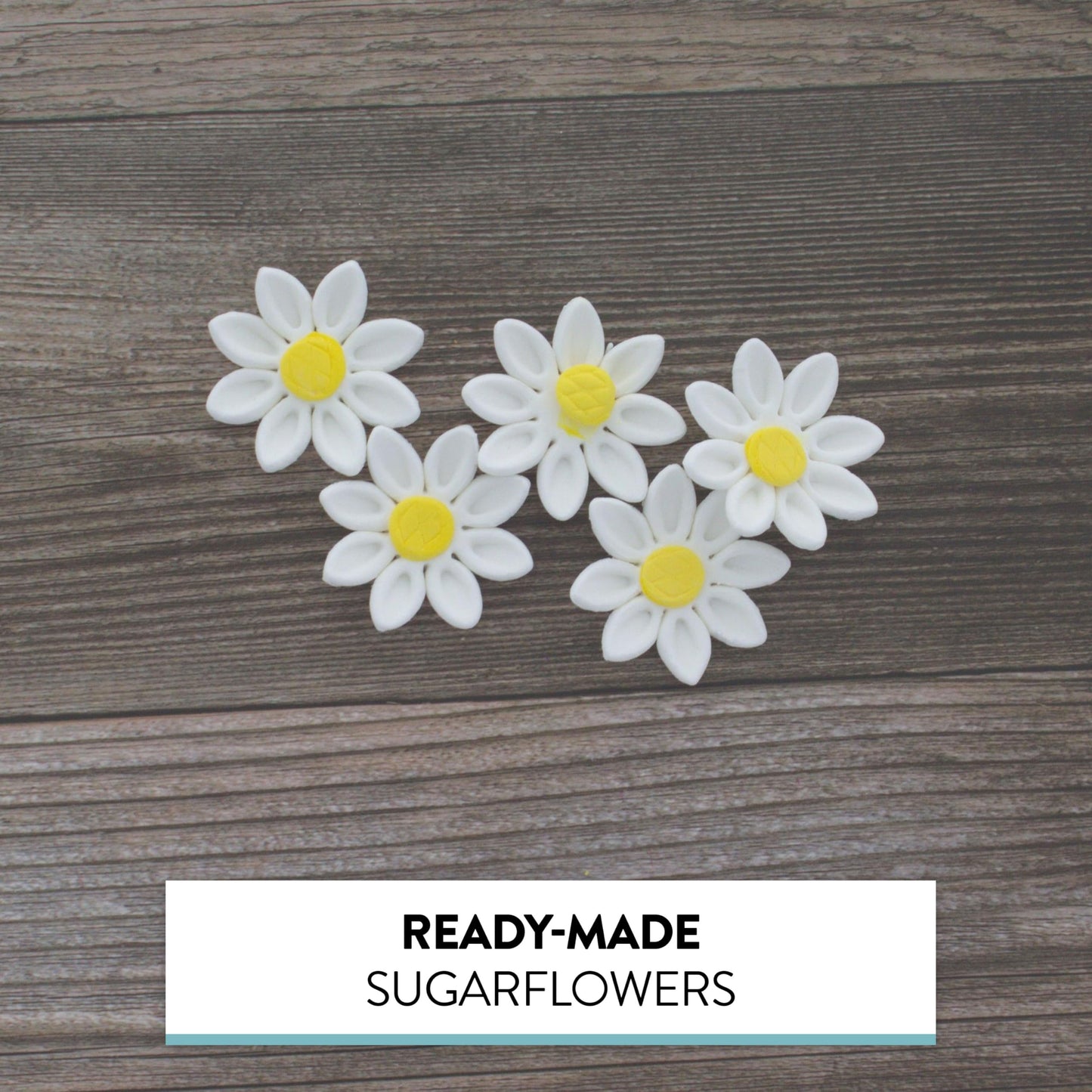 Edible Daisy Cake Decorations, 18 Count White and Yellow Sugar Flowers, Unwired 1 Inch, Daisy Cupcake Toppers, Edible Flowers Cake Decorations by Chef Alan Tetreault, Global Sugar Art