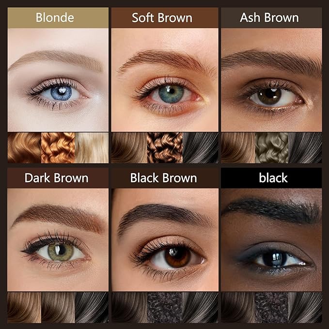 Eyebrow Pen, Soleira Waterproof Eyebrow Pencil with 4 Tip Microblading Eyebrow Pen and Dual-ended Eyebrow Brush, for Natural-Looking Brows, Long-Lasting, Ash Brown