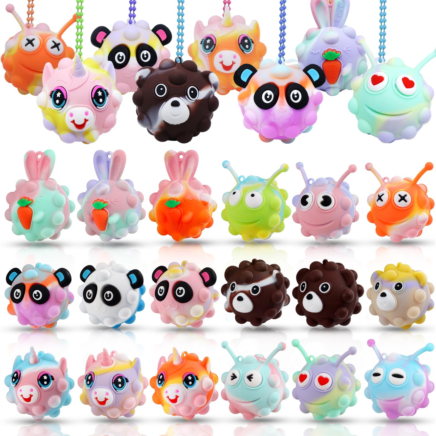 KissFree 18 PACK Animal Pop Balls Party Favors for Kids,3D Pop Balls Fidget Toys,Birthday Gifts for Boys & Girls,Goodie Bag Stuffers,Pinata Stuffers,Carnival Prizes,Treasure Box Toys,Kids Prizes