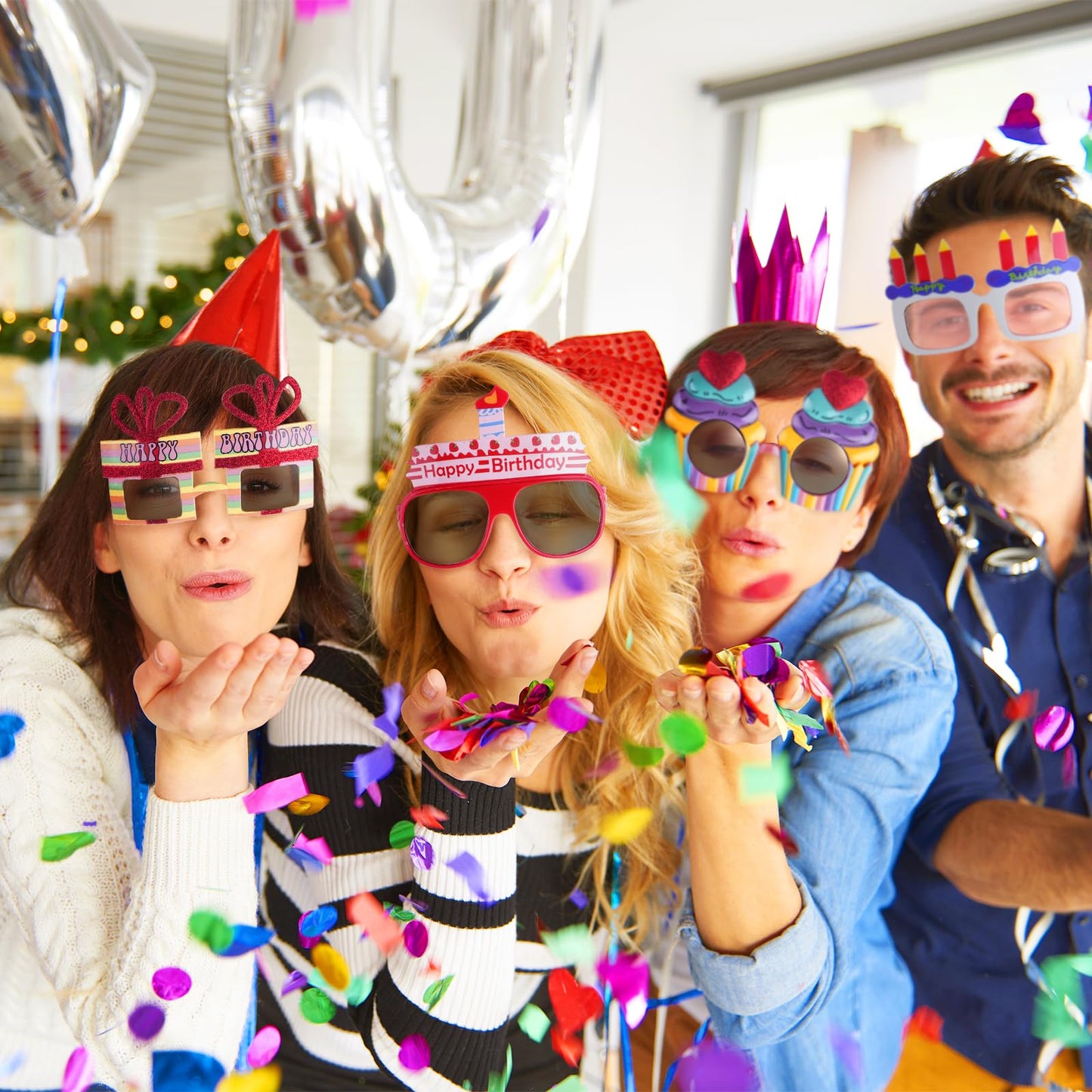 SEPTPARTY Funny Sunglasses & Costume Masks for Birthday Parties, Multi-Shaped Novelty Shades to Add Humor to Any Festivity (6)