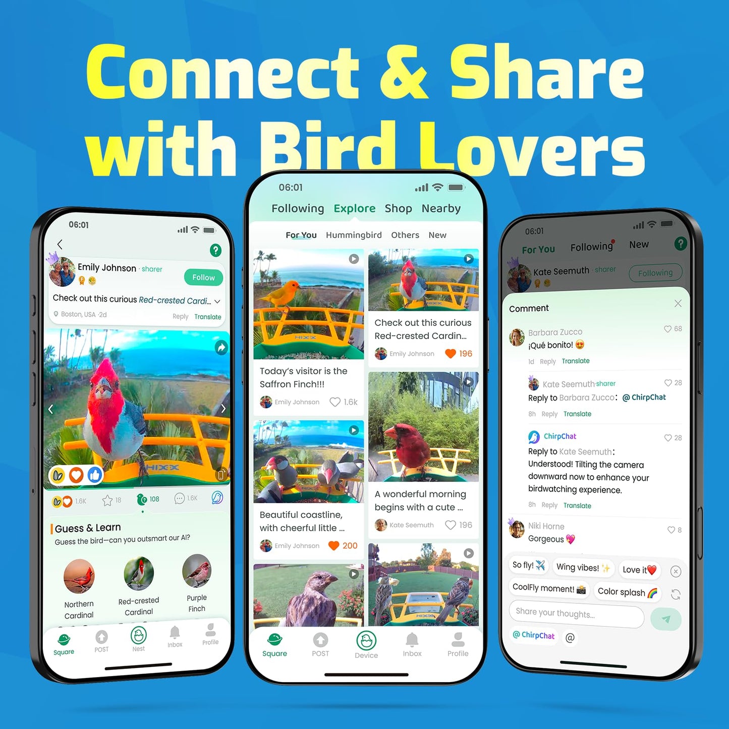 RichBird Smart Hummingbird Feeder with Camera Solar Powered, AI Identify, Instant Notification, Leakproof & Ant Moat, Outdoors Hanging, Idea Gift for Bird Lovers (20 oz)