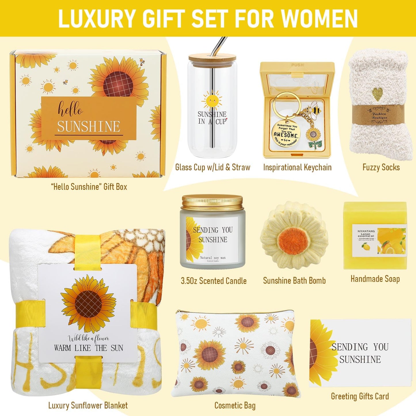 Birthday Gifts for Women, Friend, Mom, Sister Christmas Gifts, Self Care Gift Baskets, Relaxation Spa Gifts Set with Luxury Blanket, Unique Birthday, Mothers Day ,Valentines Day gifts for Her