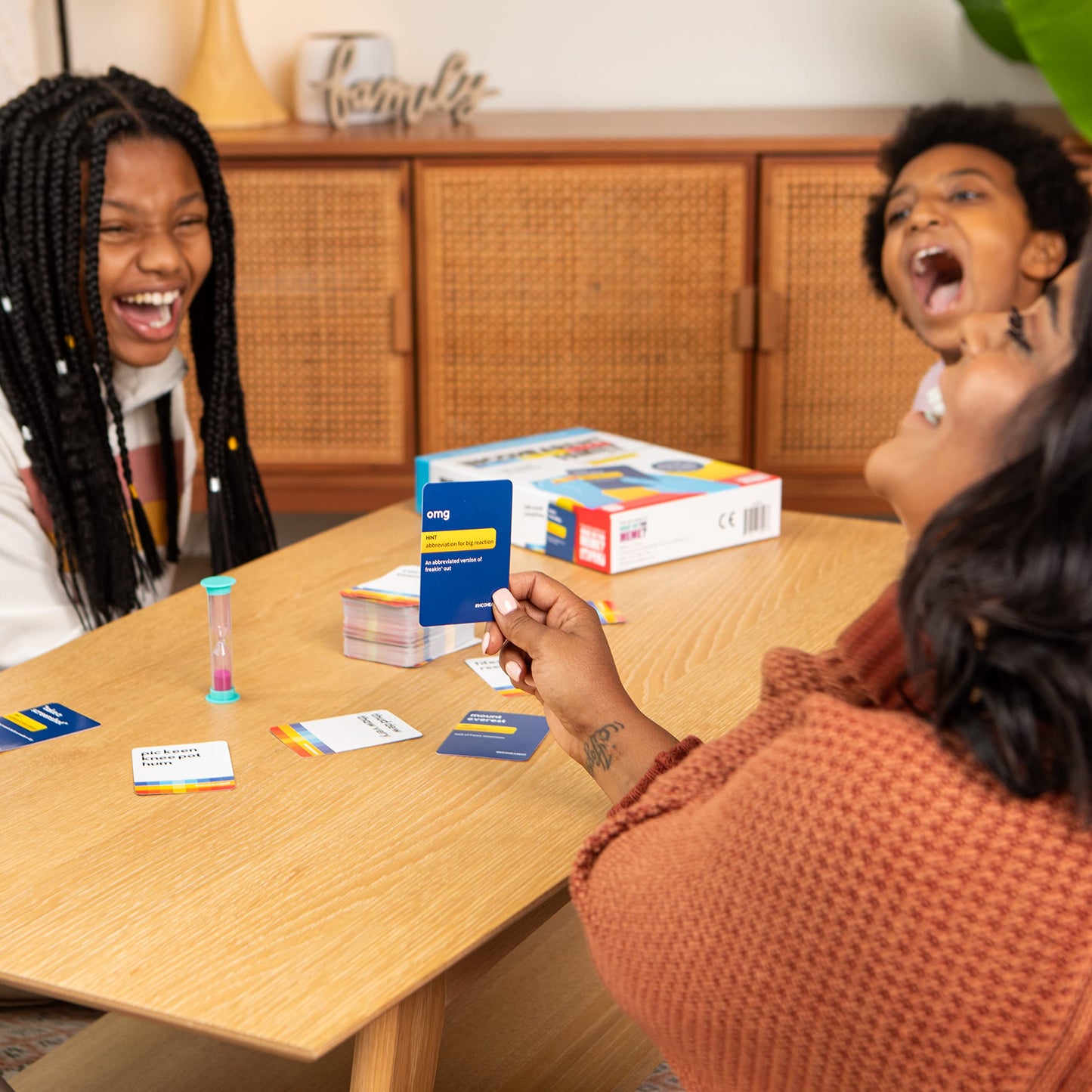 Guess The Gibberish Card Game for Families by Relatable, From The Creators of Incohereant, Fun Kids Games for Kids 12+, Game Night With Friends, Includes 400 Cards, Instructions, and 1 Sand Timer