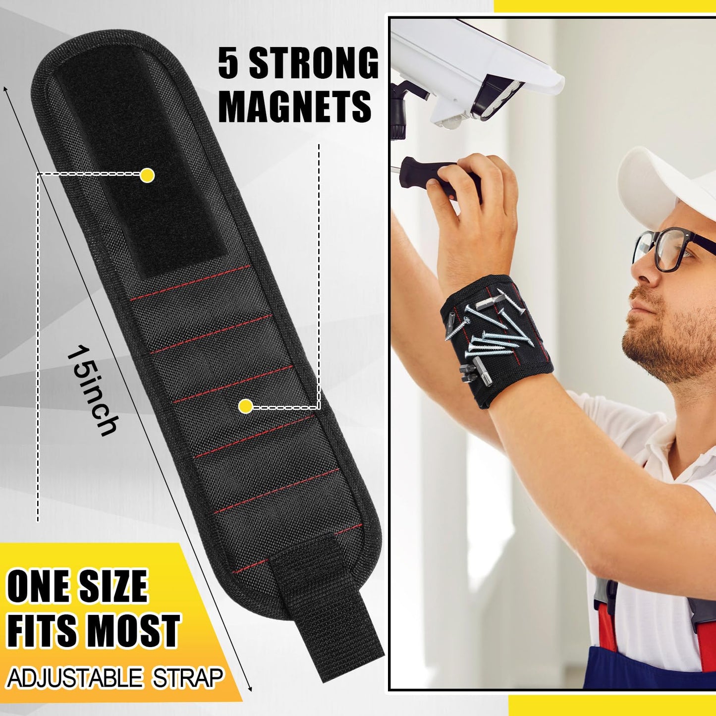 Tandefio Dad Gifts Multifunctional Tool Set Father's Day Gifts for Men Adults Magnetic Pick up Set 7 in 1 Multitool Pen Measuring Tape with Box for Home Bike Fast Repair