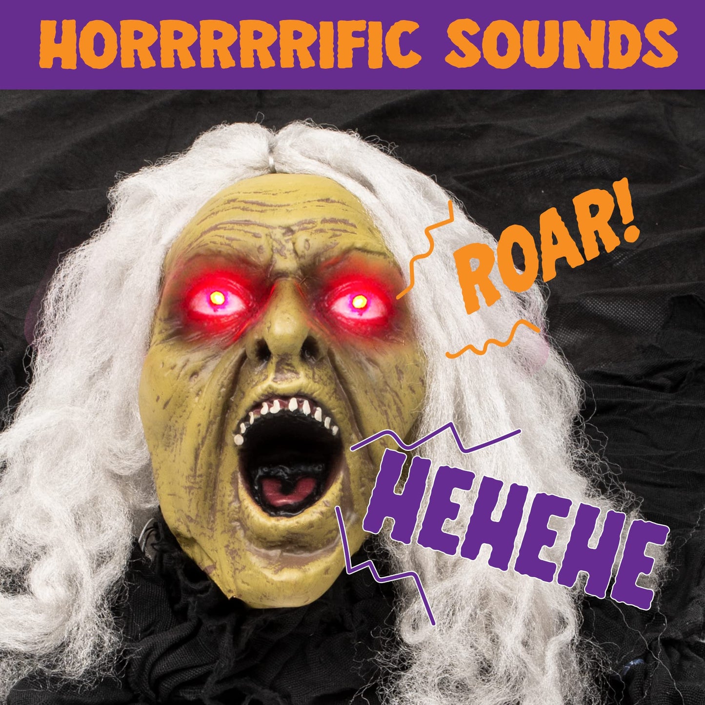 JOYIN Zombie Halloween Decoration Outdoor Witch Groundbreaker Halloween Graveyard Decor Outside, Scary Zombie Props with Sound Effect & Lighted Eyes for Haunted House, Lawn Yard Decorations