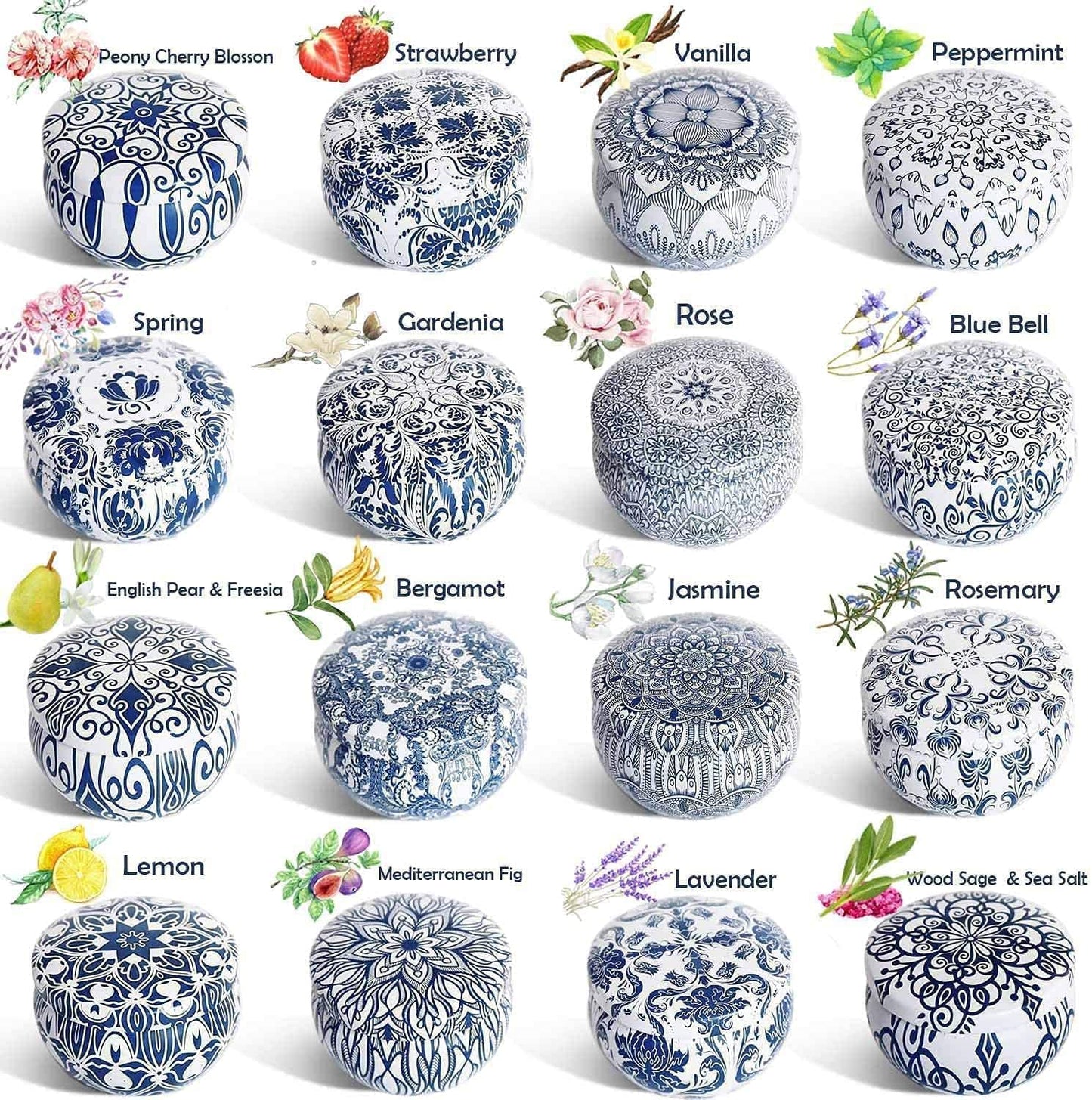 YOROXRG Scented Candles Gifts Set 16 Pack Soy Wax Travel Tin Jar Candles for Home 2.5 OZ for Mom for Christmas, Birthday, Thanksgiving, Mother's Day