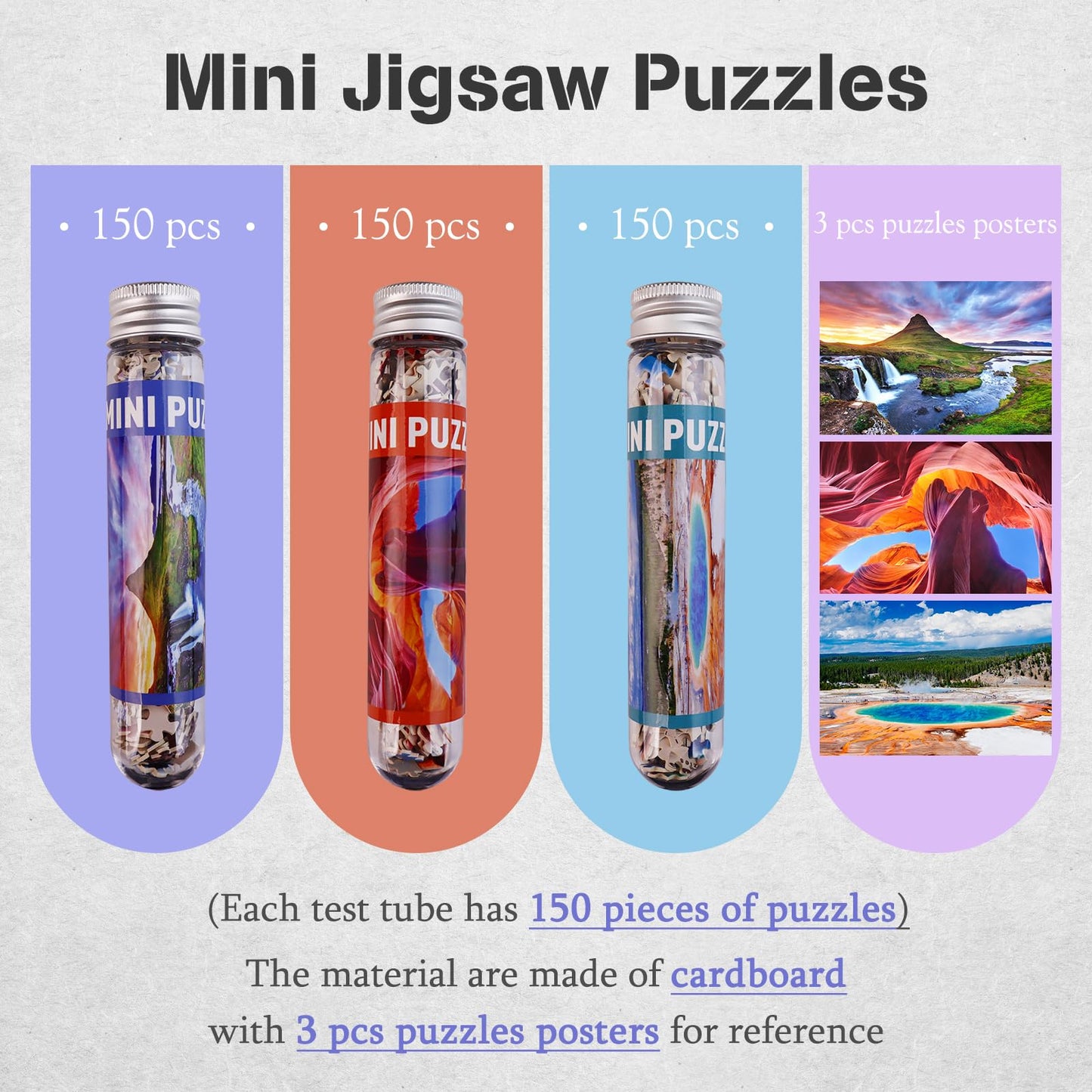 Small Jigsaw Puzzles for Adults Challenging Puzzle Small Puzzles Mini Jigsaw Puzzles for Teens 150 Pieces Micro Tiny Puzzle Antelope Canyon Landscape Scenery Travel Puzzles 6 x 4 inch 3 Packs
