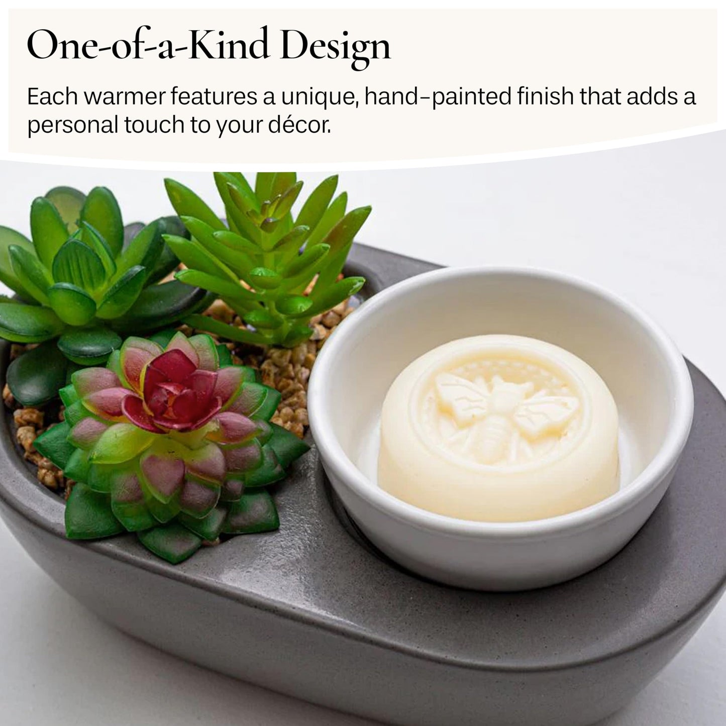 Candle Warmers Etc. Fragrance Warmer (Succulent) Warm Scented Wax Melts, Cubes and Tarts