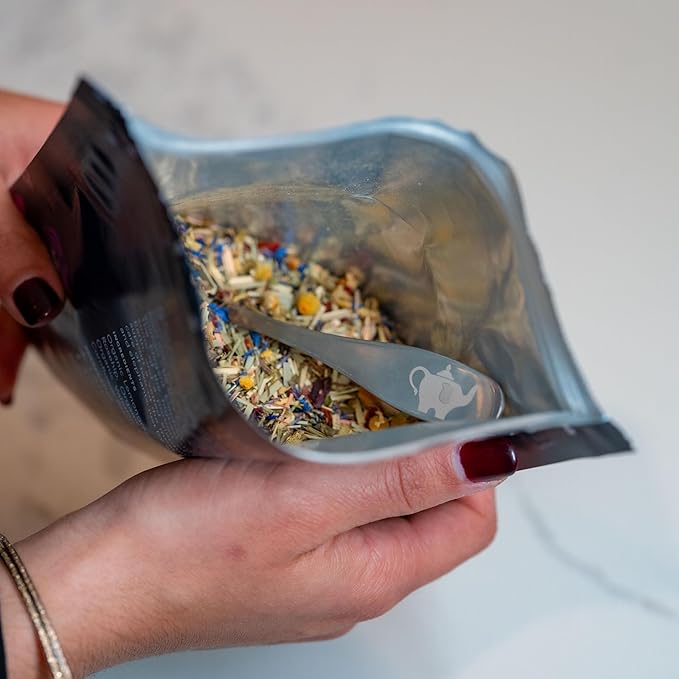 Luna Lullaby Sleep Tea, Organic Loose Leaf Herbal Tea – Calming, Relaxing Bedtime Tea – Chamomile, Valerian Root, Peppermint – 4 oz Resealable Bag (Makes 50 Cups) – The Elegant Elephant