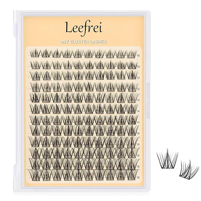 Eyelash Cluster 10-18mm Wispy Eyelash Clusters D Curl DIY Lash Extension Natural Lash Clusters Individual Lashes (LF01 Lashes Only)