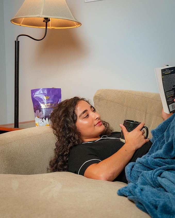 Egyptian Chamomile Tea, Organic Loose Leaf Herbal Tea – Cozy, Calming – Supports Stress Relief, Relaxation & Sleep – 4 oz Resealable Bag (Makes 50 Cups) – The Elegant Elephant