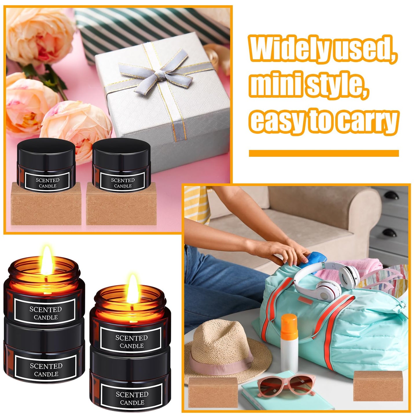 Conelist 24 Pieces Mini Candles Scented Candle Soy Wax Candles Aromatherapy Candles for Women Mini Candles Party Favors 4 Scents Long Lasting Soy Candle for Wedding Birthday Gifts Travel Anniversary