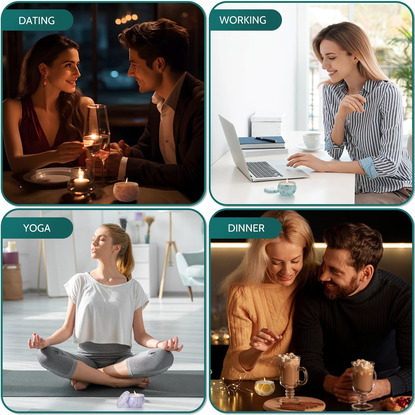 WarmEmbrace Scented Candles, Candle Set of 9, Long-Lasting Candles for Women, Candle Present Set for Birthday, Christmas, Mother’s Day