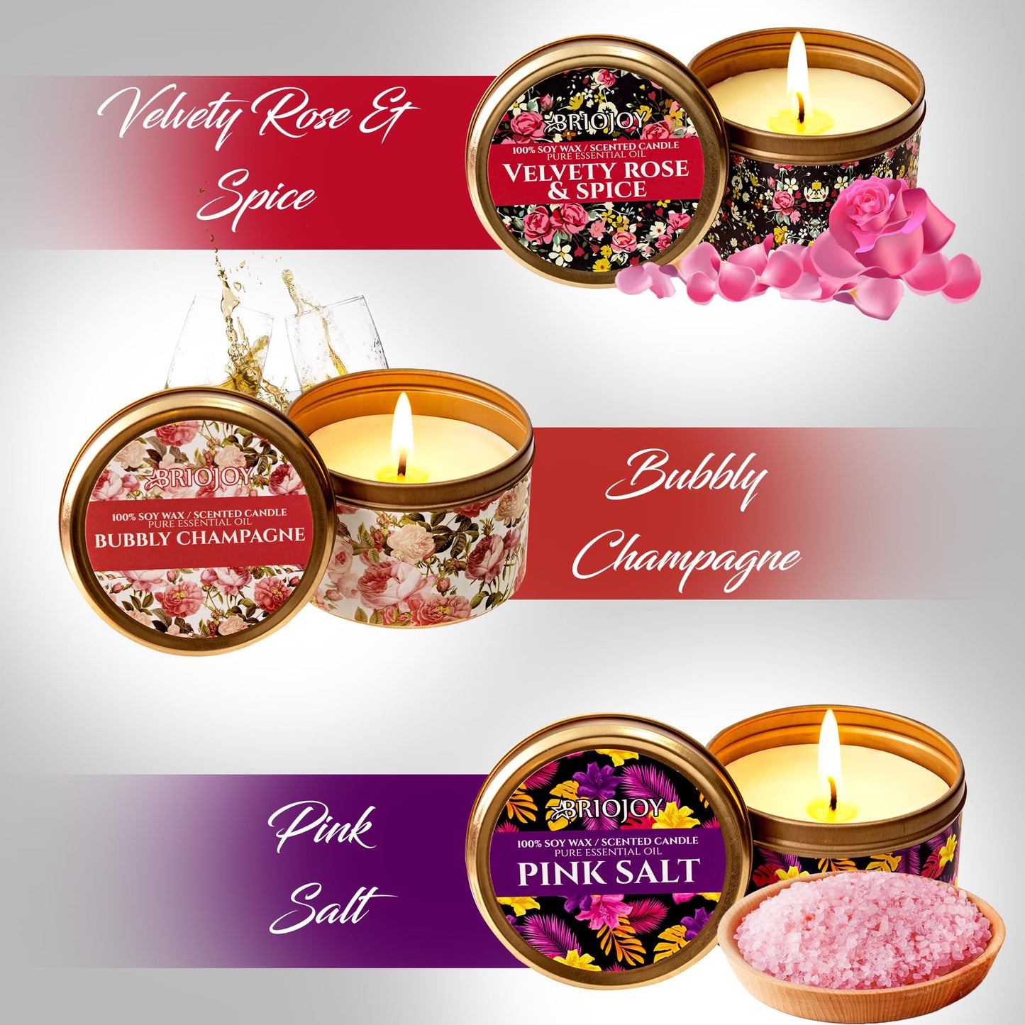 Briojoy Candle Gifts for Women - Unique Mothers Day, Valentines Day, Birthday Gift for Her Mom Wife Sister Girlfriend Daughter - Friendship Gift for Best Friend Bestie Coworker - Natural Soy Candle