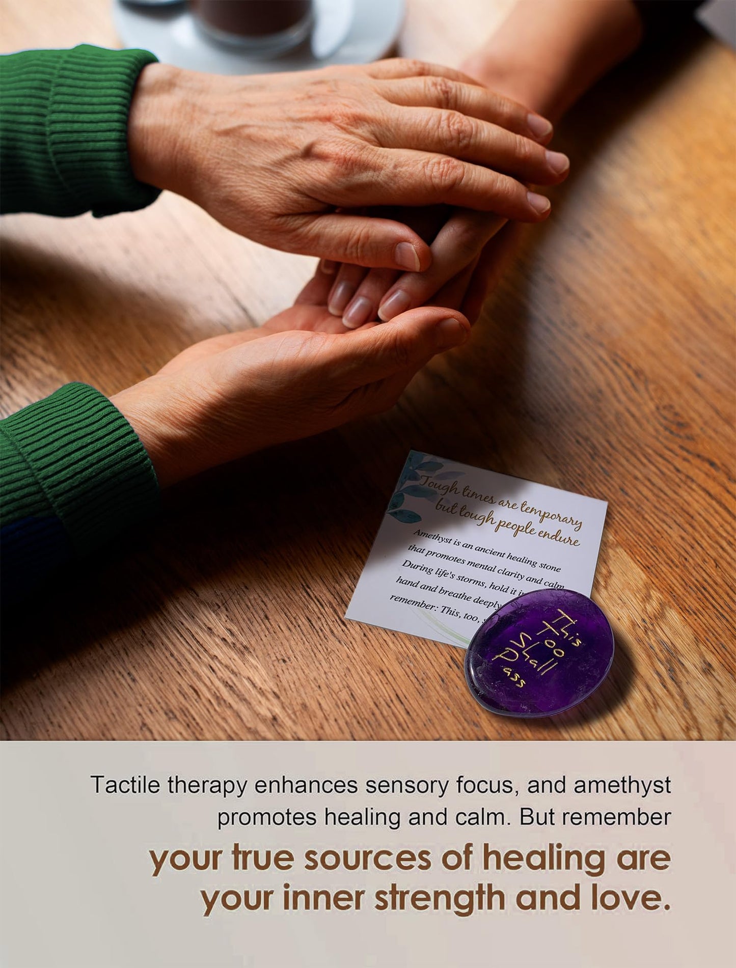 SOLICIEL This Too Shall Pass Amethyst Healing Crystal, You Got This Inspirational Gifts Speical Thinking of You Keepsake Gifts for Women Men