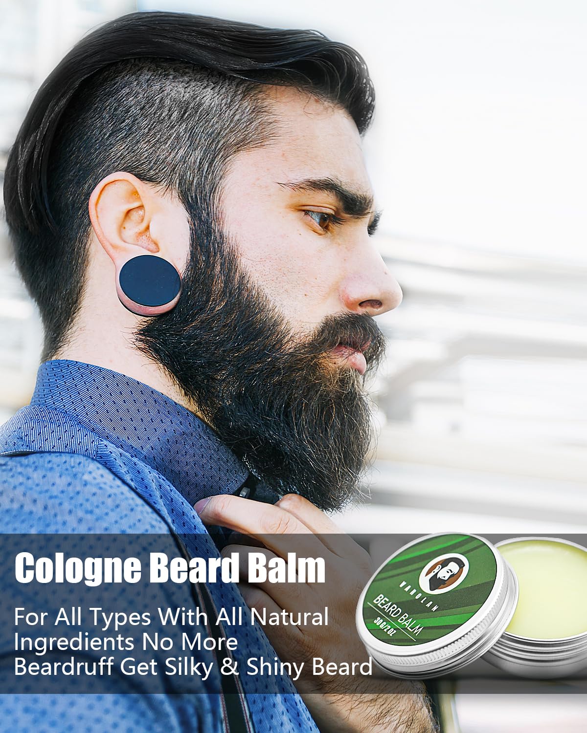 Mens Gifts for Birthday, Gifts for Men, Beard Care Kit with Beard Oil Balm Conditioner Wash Brush Comb Scissor, Stocking Stuffers for Men Birthday & Holiday Gifts for Boyfriend Brother Dad Husband