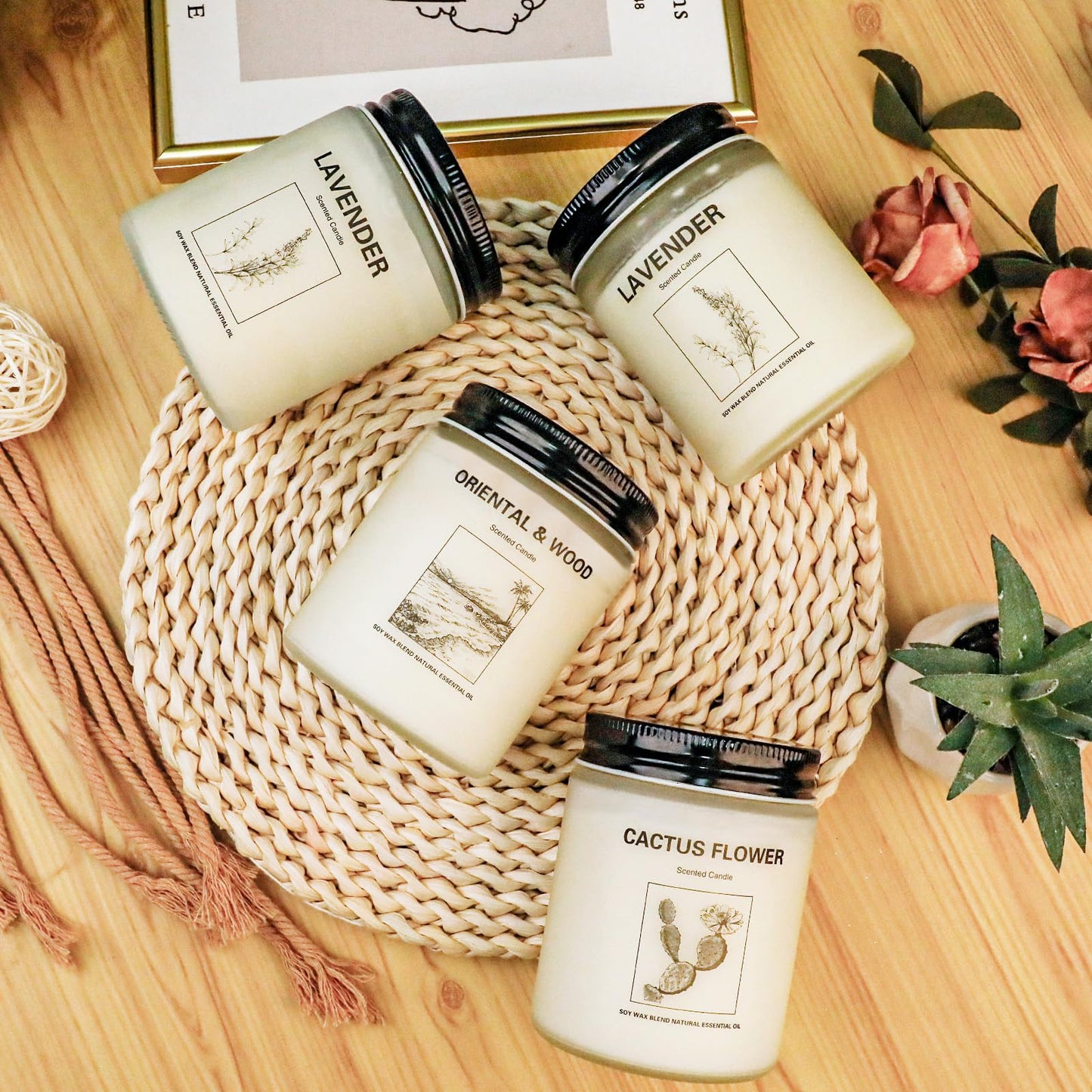 Candles for Home Scented,Lavender Candle Gifts Set,Made with Natural Soy Wax & Essential Oils, 6 Pack 42 Oz Candles Gifts for Women, Ideal for Birthday, Valentine's Day, Thanksgiving