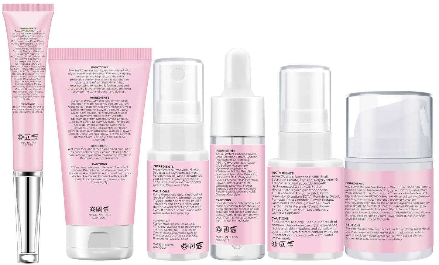 Skin Care Set for Women Teens,Snail Mucin Anti-aging Moisturize Repair Soothe Hydrate Facial Skin Care Routine Kit for Dull & All Skin,Travel Skincare Stocking Stuffers Christmas Gifts for Women