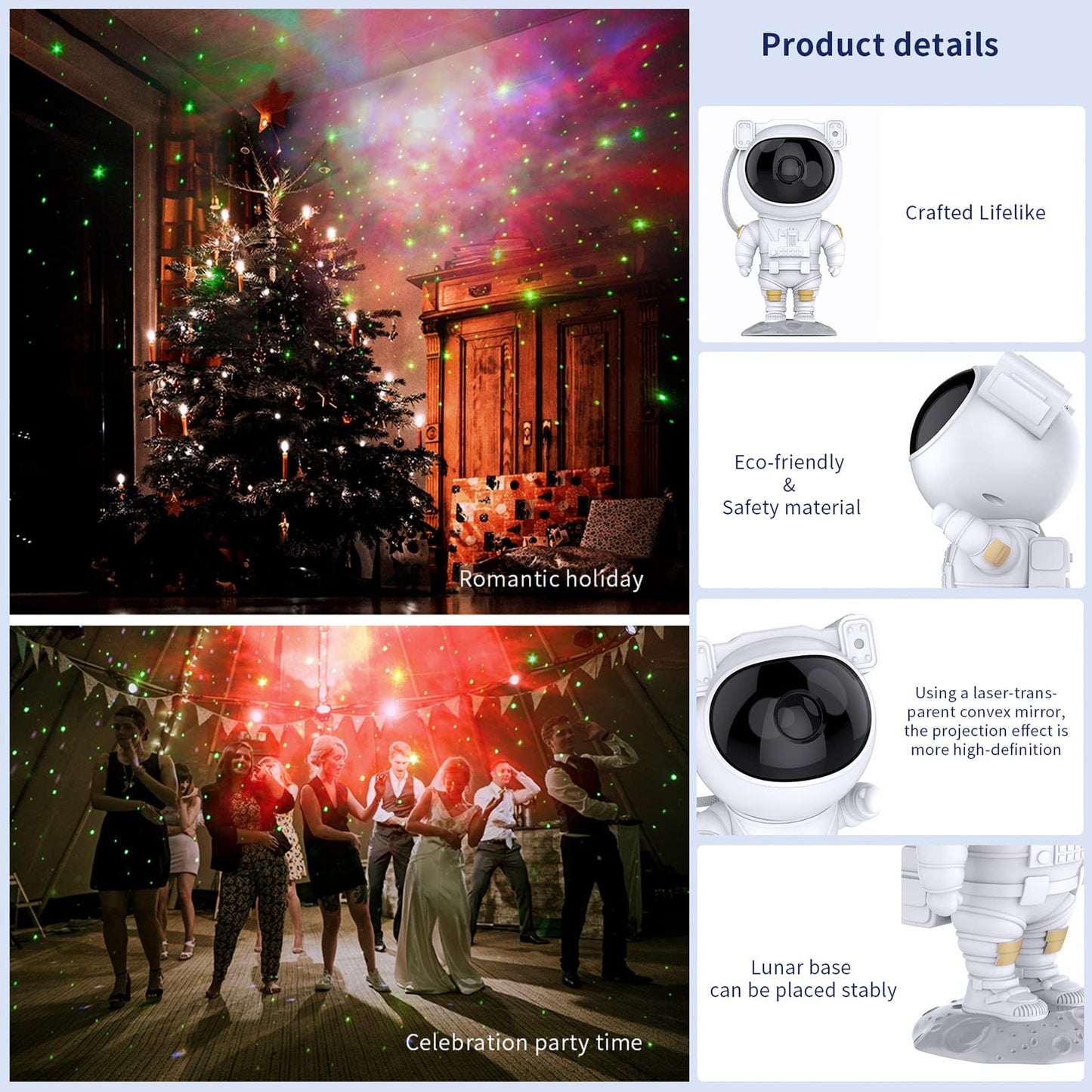 Gemmac Astronaut Galaxy Projector, Nebula Galaxy Projector Star Night Light Ceiling LED Star Projector Lamp with Timer and Remote Control for Adults Bedroom Party Birthday Decorations Gifts