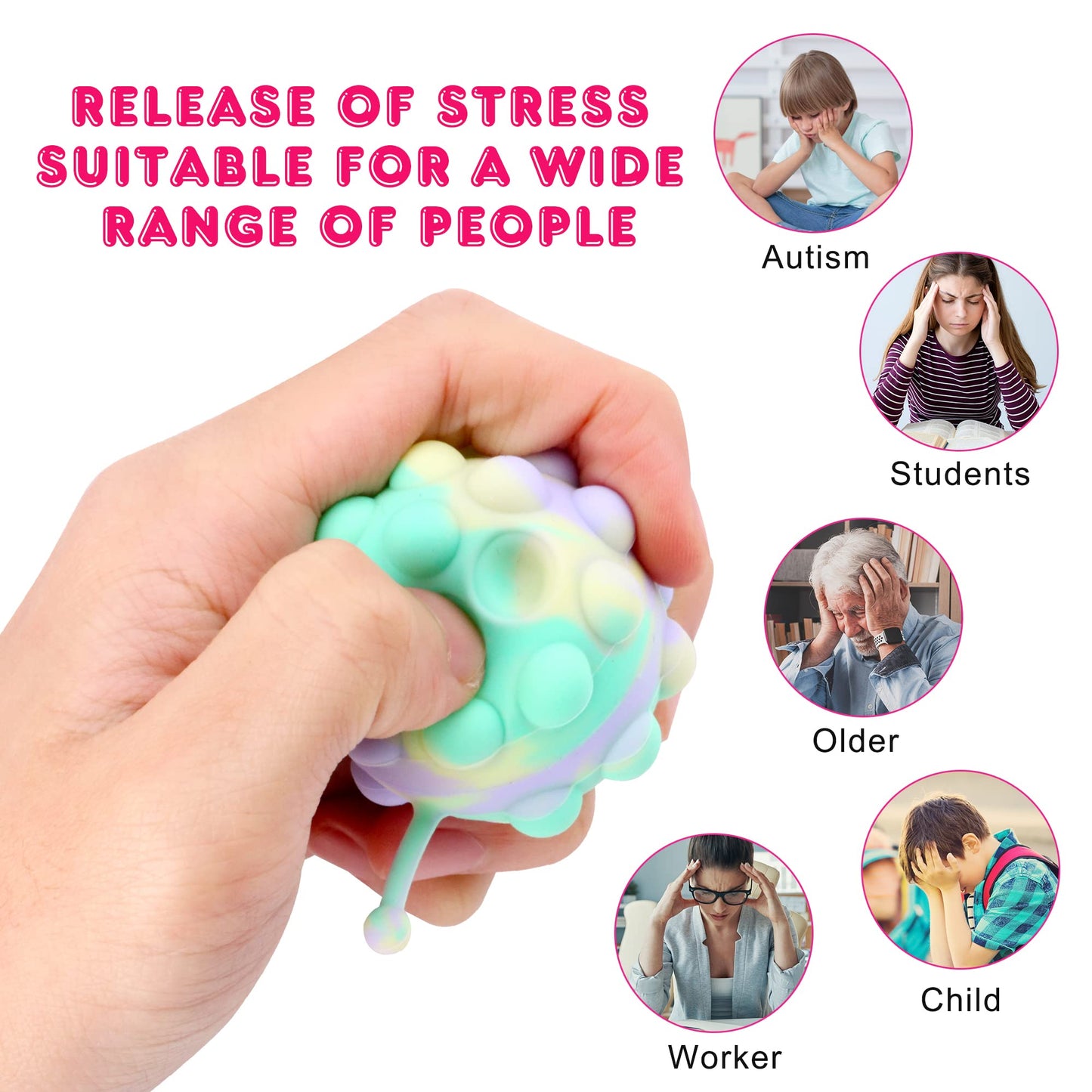 KissFree 18 PACK Animal Pop Balls Party Favors for Kids,3D Pop Balls Fidget Toys,Birthday Gifts for Boys & Girls,Goodie Bag Stuffers,Pinata Stuffers,Carnival Prizes,Treasure Box Toys,Kids Prizes