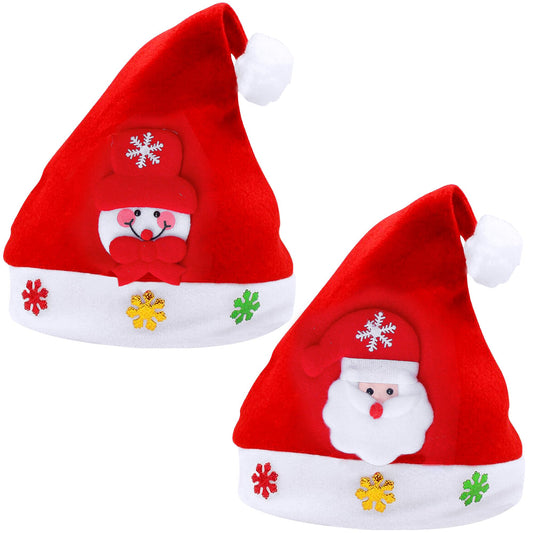 KatchOn Red Santa Hats for Kids - Pack of 2, 6.5x13 Inch | Christmas Party Favors and Decorations | Santa Claus Hats for Boys and Girls