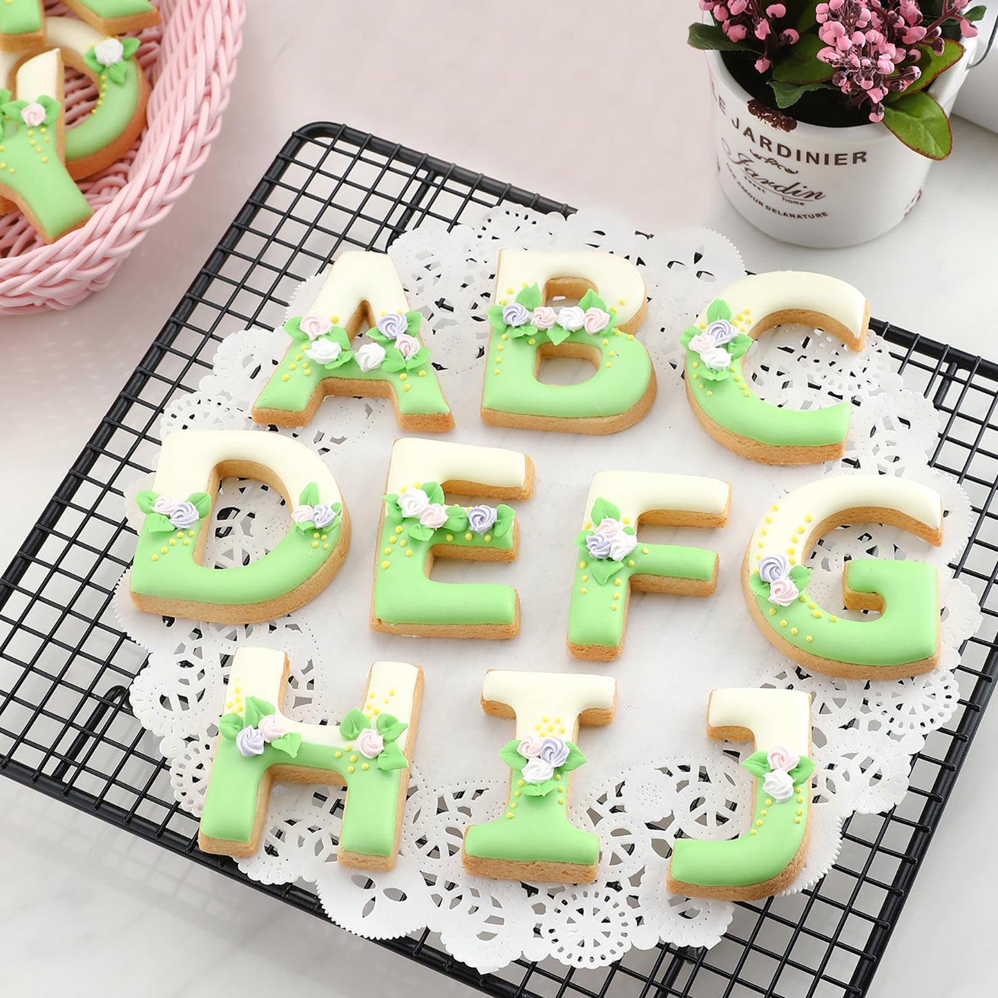 Alphabet Letter Cookie Cutters Shapes Large 3 Inch - 26 Pcs Stainless Steel Cookie Cutter Set Fondant Biscuit Fruit Dough Mold Tools for Birthday, Christmas, New Year and Holiday Party Decorations