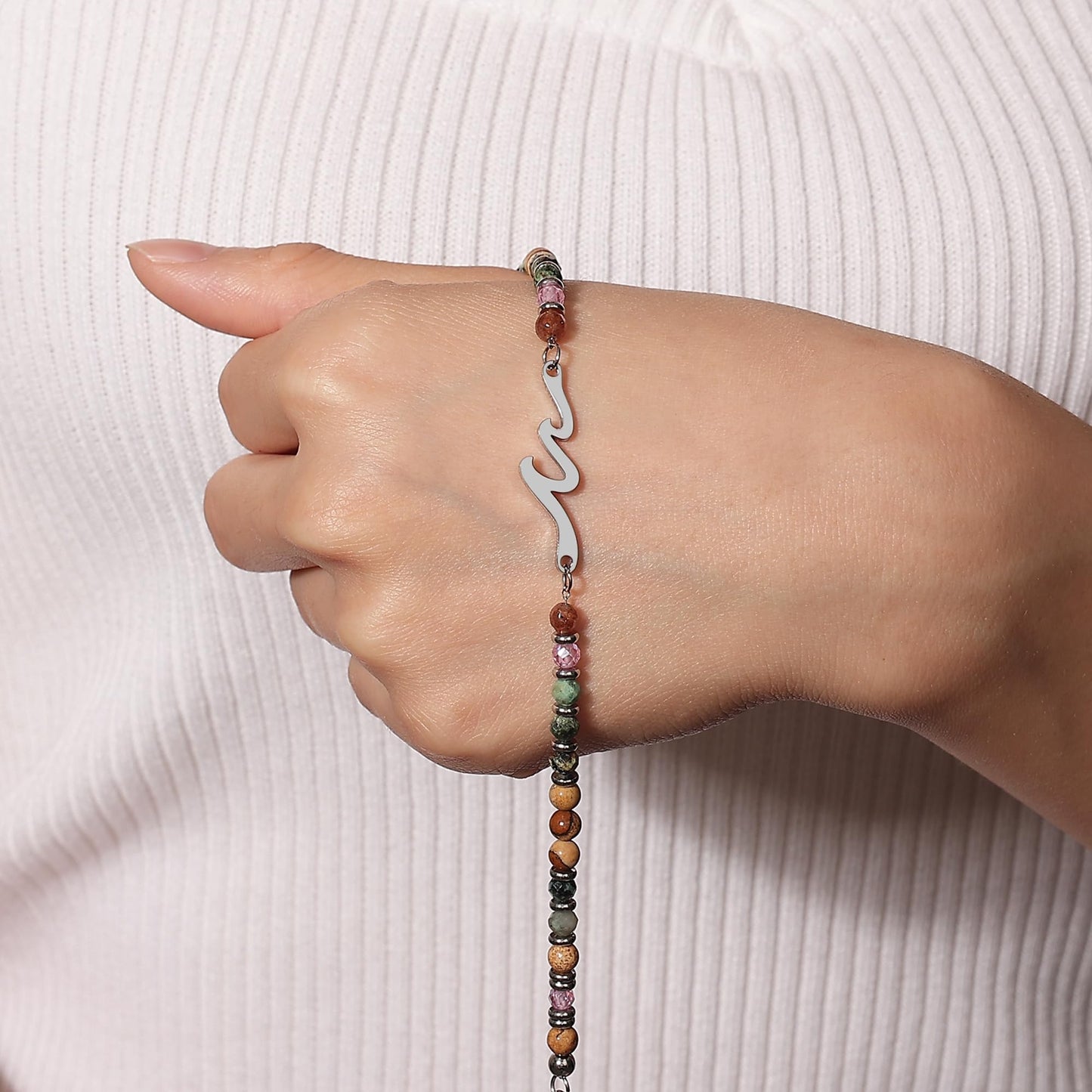 TONY & SANDY Sister Gifts, Wave Bracelet for Women, Sister Birthday Christmas Gifts, Sisters Bracelet, Unique Mother's Valentine's Day gift for Big Little Adult Soul Sisters Jewelry Present