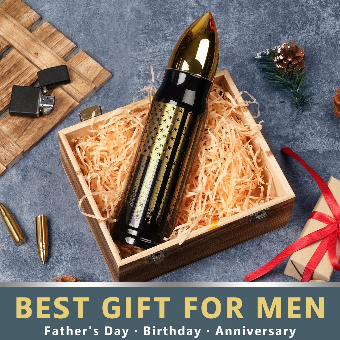 17oz Cool Tumbler Stainless Steel Gifts for Men Him Husband Dad - Unique Shaped Mans Coffee Mug - Fishing Hunting Camping Christmas Anniversary Birthday Gifts for Men Husband Him Teen Boyfriend Women