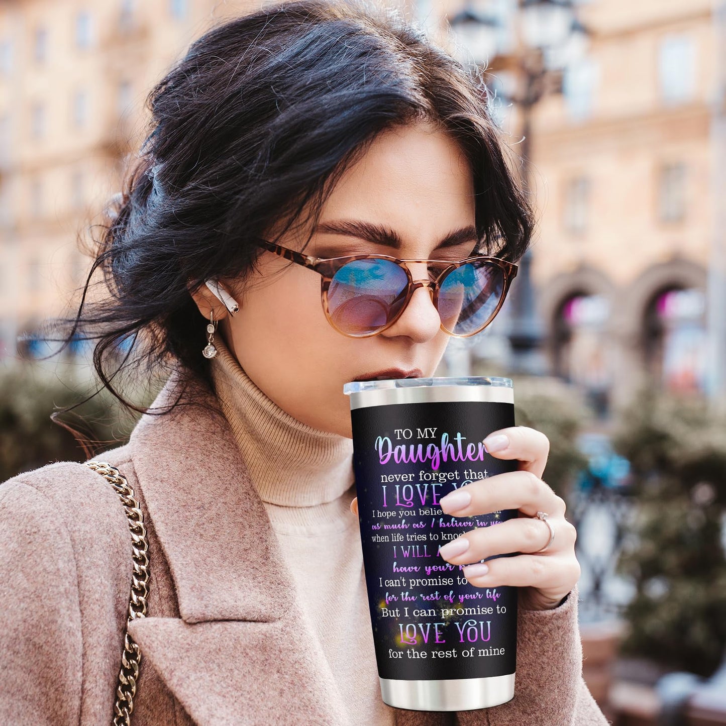 kirusel Daughter Gift from Mom, Best Daughter Gifts, Birthday Gifts for Daughters, Great Birthday Presents for Daughters Adult 20oz Tumbler Mug(1PC)