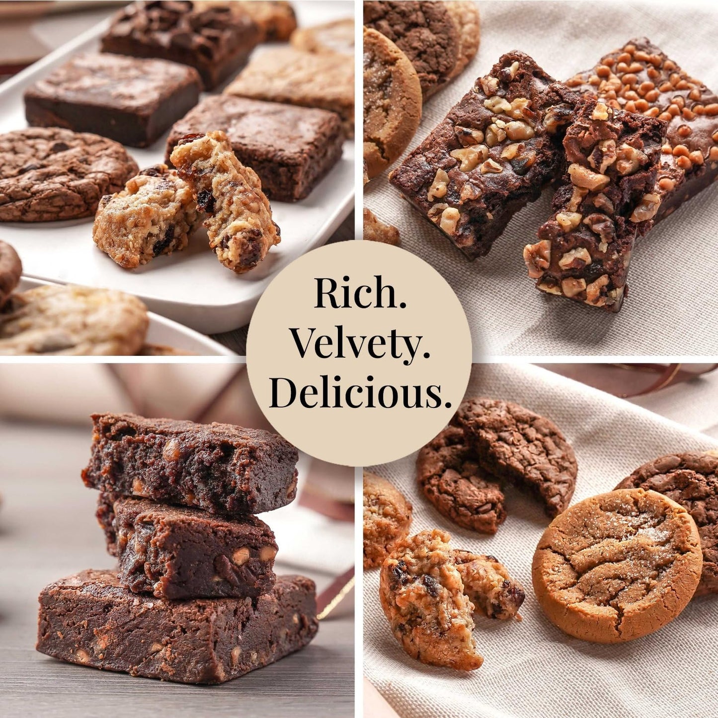 Broadway Basketeers Cookies Gift Baskets for Delivery Fresh Baked Gourmet Cookies and Brownies, Individually Wrapped Edible Care Package for Mom, Grandpa, Families, Holiday Gifts, Christmas, Coworkers