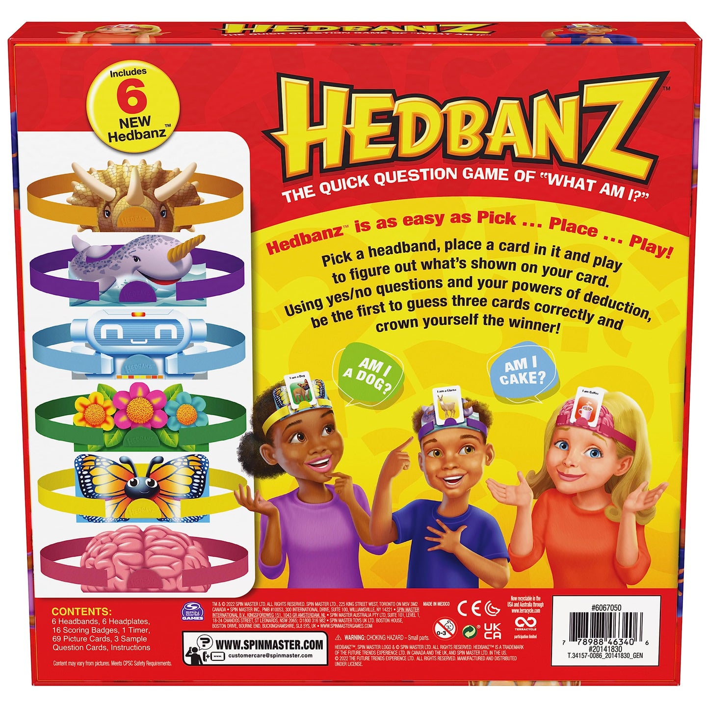 Spin Master Games, Hedbanz 2023 Edition with New Cards, Picture Guessing Board Game, for Family & Kids, 2-6 Players, for Ages 6 & Up