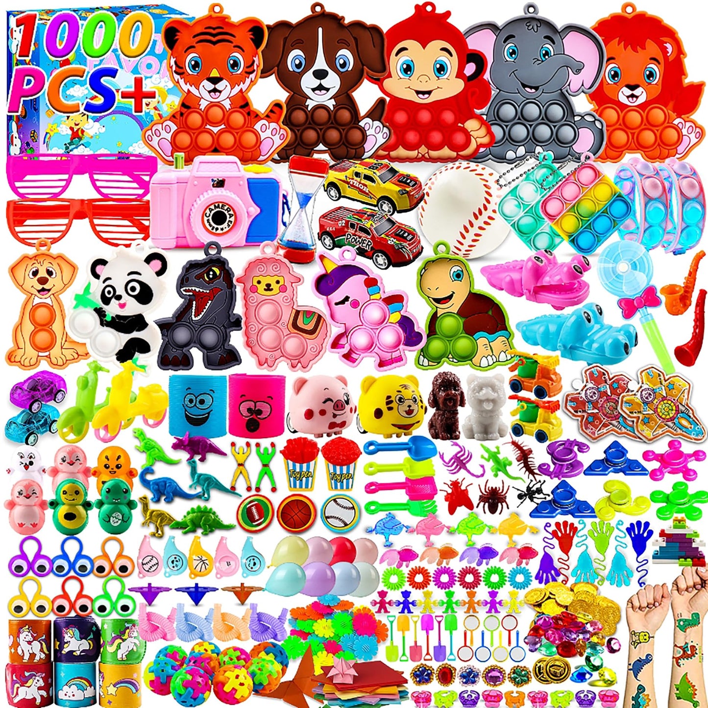1000 PCS Party Favors for Kids, Fidget Toys Bulk, Goodie Bags Stuffers for Kids, Birthday Gifts, Prize Treasure Box Toys for Classroom, Pinata Stuffers, Carnival Prizes