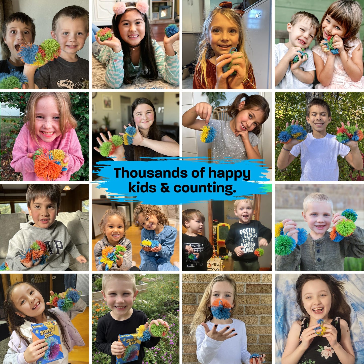 Stringy Balls Fidget Toys - Original Soft & Stretchy Bulk 20 Pack for All Ages - Sensory Toys for Kids Ages 5-7 Monkey String Stringy Balls 90s Games & Sensory Games - Bulk Fidgets for Kids