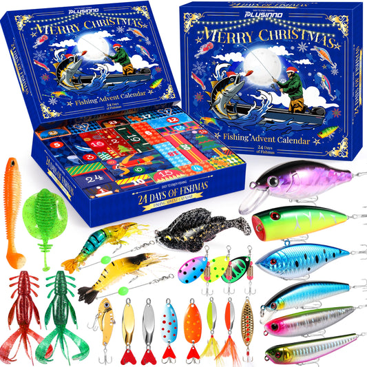 Advent Calendar 2025 Adult Fishing Advent Calendar Fishing Gifts For Men Teens Boys 24 Days Christmas Countdown Calendar Fishing Tackle Lures Gifts For Men