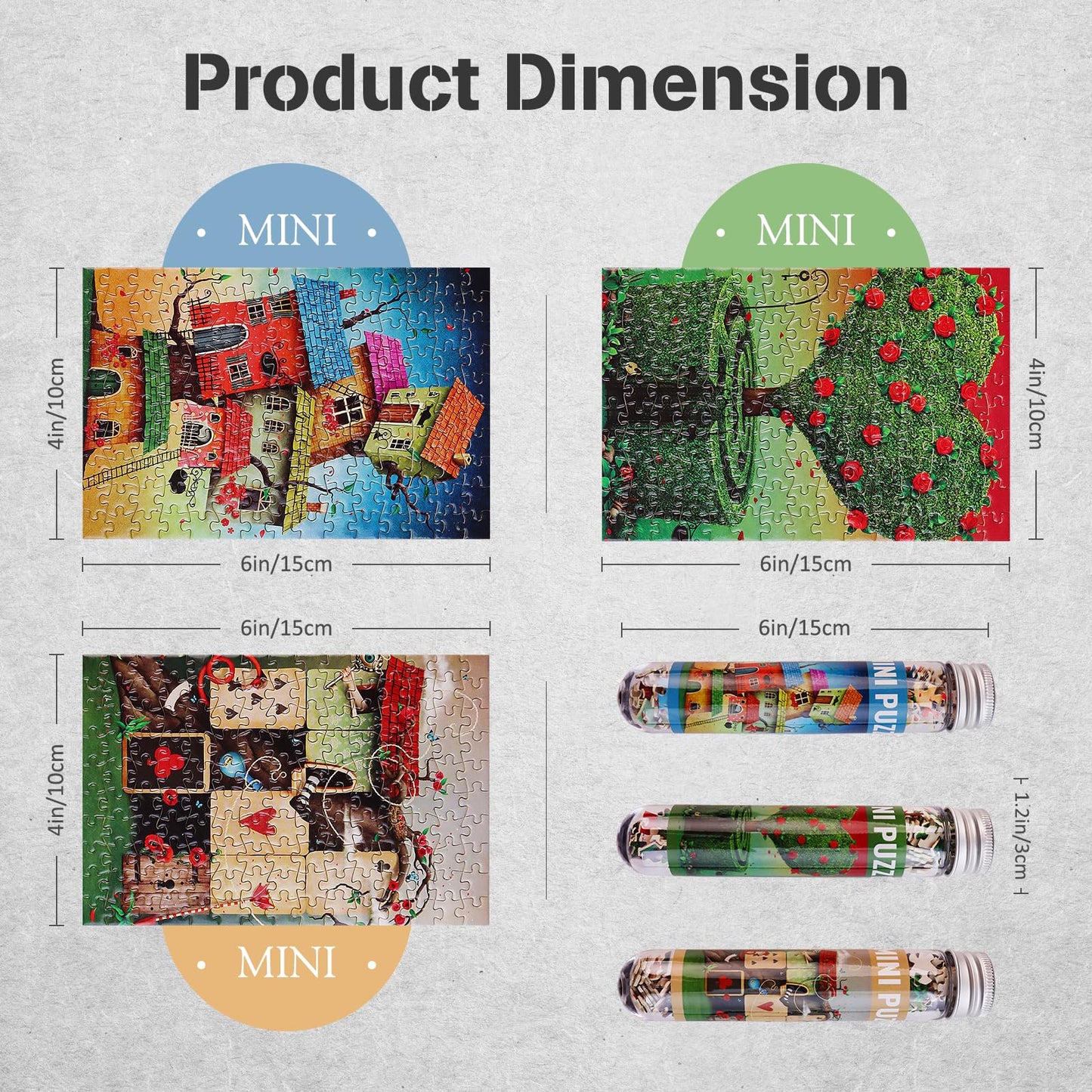 Small Jigsaw Puzzles for Adults Challenging Puzzle Small Puzzles Mini Jigsaw Puzzles for Teens 150 Pieces Micro Tiny Puzzle Tree Heart Maze Landscape Scenery Travel Puzzles 6 x 4 inch 3 Packs