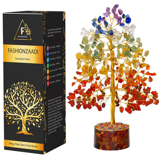 FASHIONZAADI 7 Chakra Tree of Life, Crystals and Healing Stones, Birthday Gifts for Women - Crystal Tree for Positive Energy, Home Office Decor, Spiritual Gifts for Women