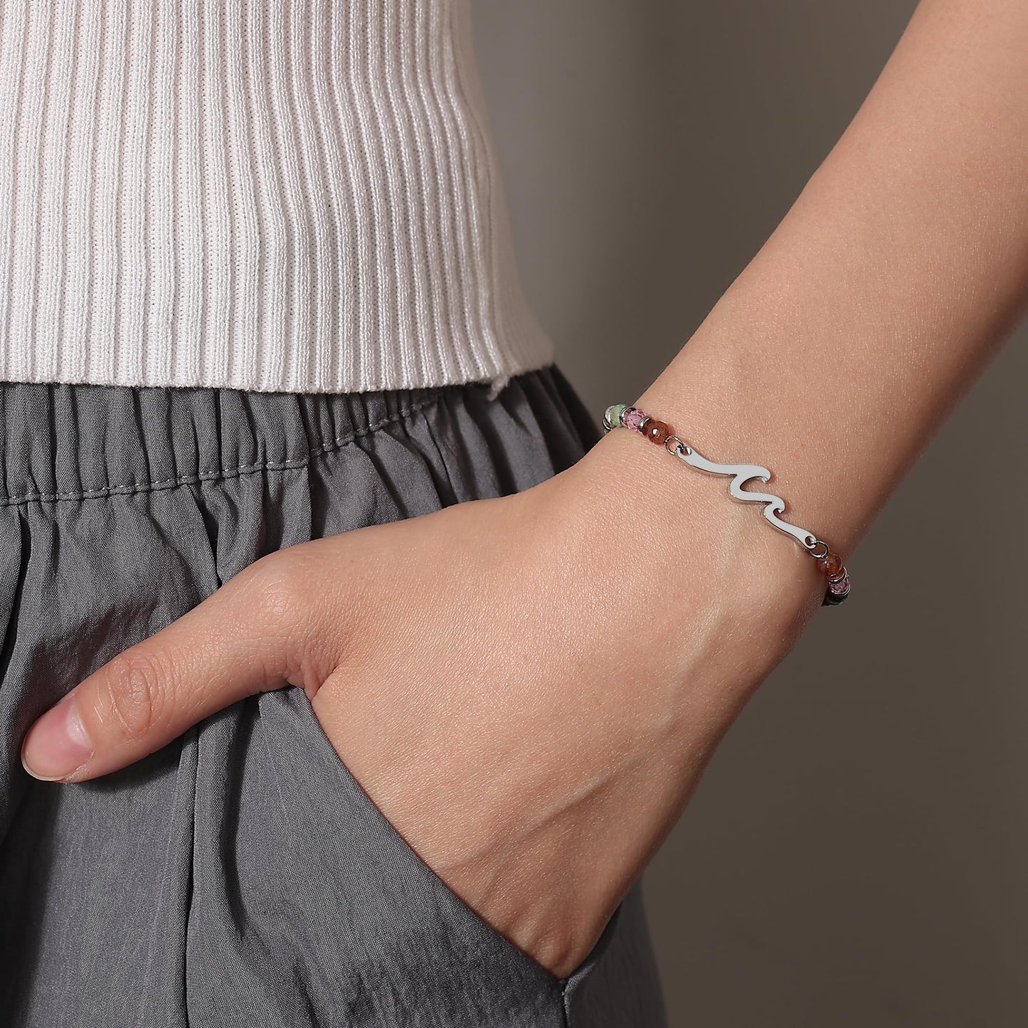 TONY & SANDY Sister Gifts, Wave Bracelet for Women, Sister Birthday Christmas Gifts, Sisters Bracelet, Unique Mother's Valentine's Day gift for Big Little Adult Soul Sisters Jewelry Present