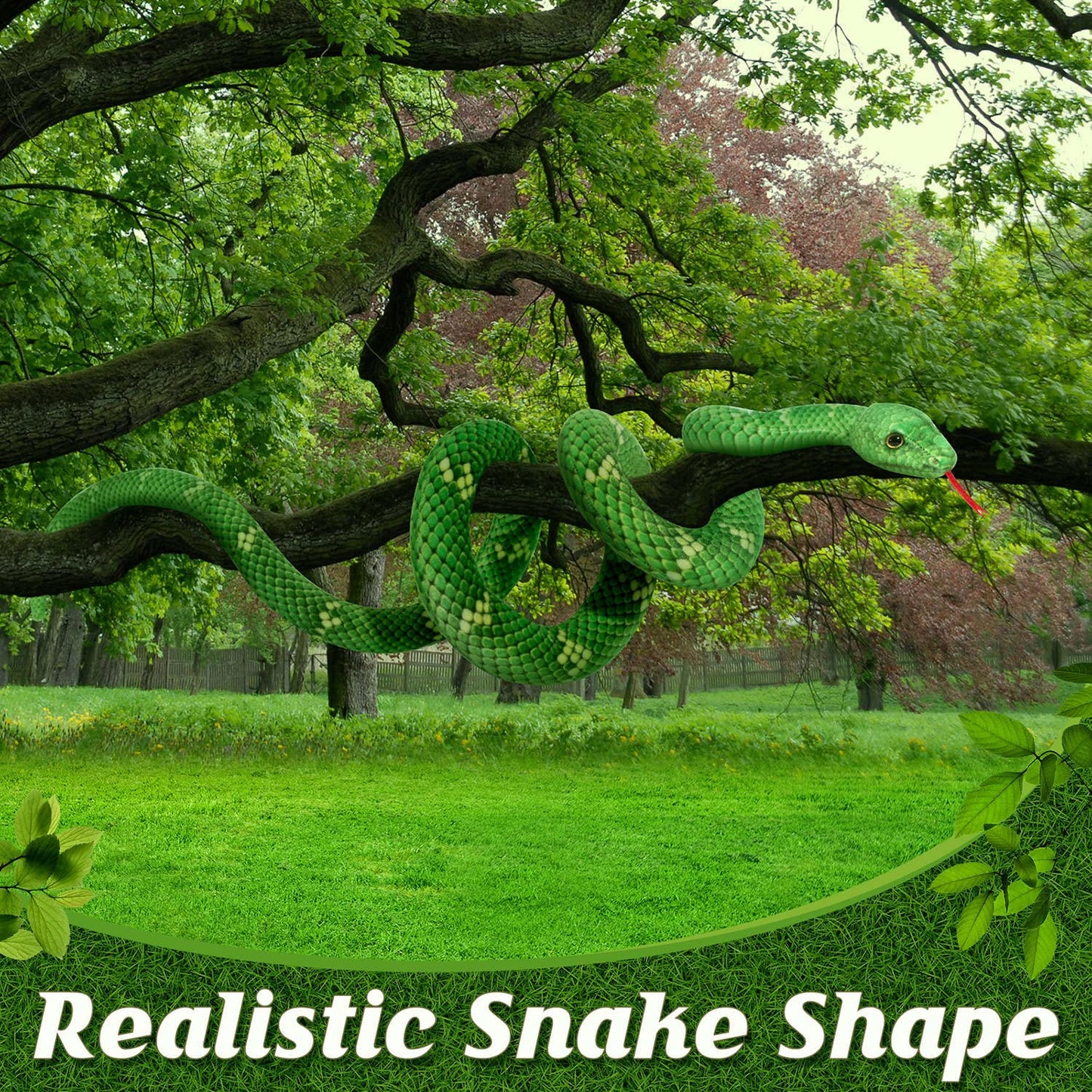 MGZTTHW Snake Plush, 71 in Stuffed Snake Animal, Large Toy Snakes for Kids, Giant Stuffed Animals Snake, Lifelike Plush Snake for Birthday Present Party Prank Prop (Green)