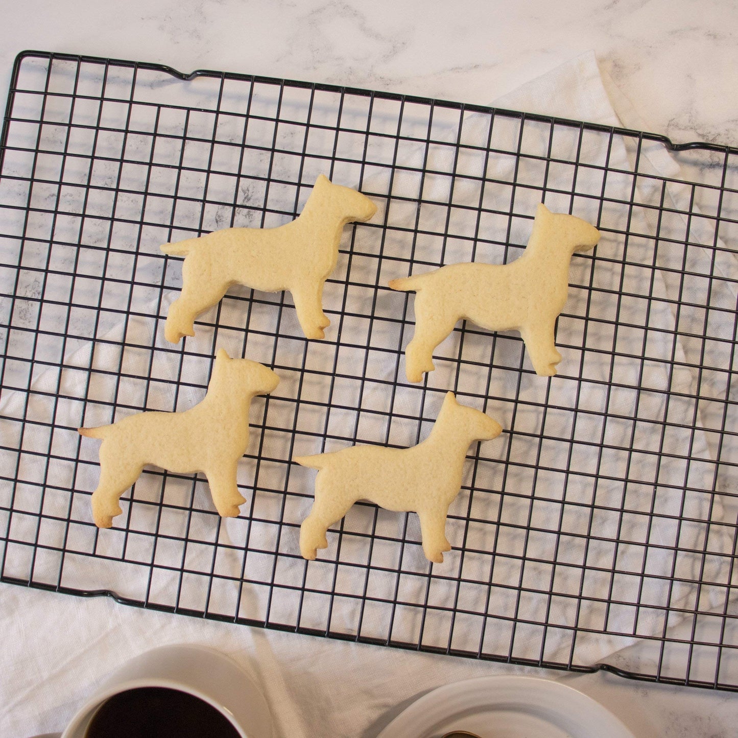 Set of 2 English Bull Terrier cookie cutters (Designs: English Bull Terrier Silhouette and English Bull Terrier Face), 2 pieces - Bakerlogy
