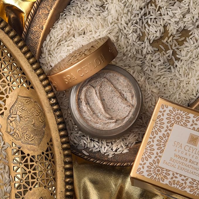 SPA CEYLON White Rice Rejuvenating Facial Exfoliator | Gentle Daily Face Polish for Normal to Dry & Sensitive Skin | 100 g