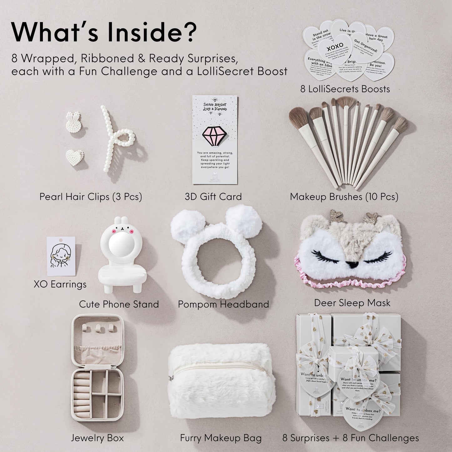 HAPPY LOLLI Birthday Gift for Tween & Teen Girls – 8 Wrapped Gifts with Empowering Tasks – Perfect for Christmas & Birthdays